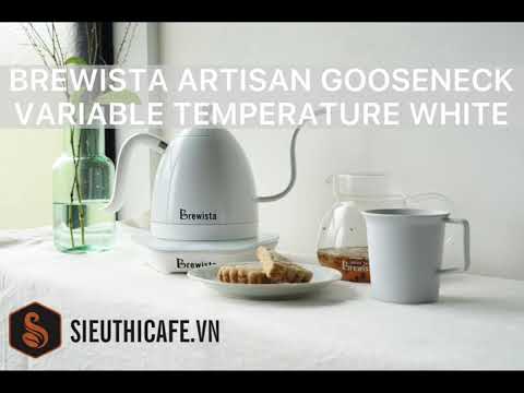 Ấm Rót Brewista Artisan Gooseneck Kiểm Soát Nhiệt Trắng 600ml