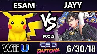 CEO 2018 Smash 4 - PG | ESAM (Pikachu) Vs. Mirage | Jayy (Bayonetta) Wii U - Pools