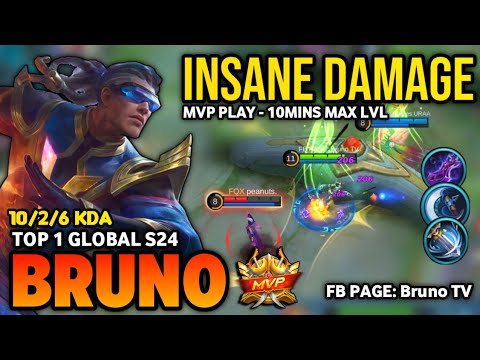 BRUNO BEST BUILD 2022 | TOP 1 GLOBAL BRUNO GAMEPLAY | MOBILE LEGENDS✓