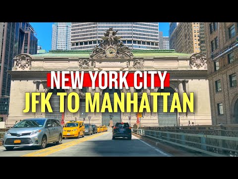 NYC Driving Tour: JFK Airport Driving to Midtown Manhattan/ Times Square New York City