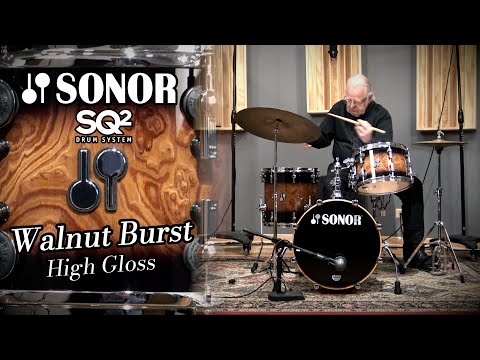 Sonor 18/12/14/5.5x14 SQ2 VIDEO Medium Beech Drum Set - High Gloss Brown Walnut Burst image 24