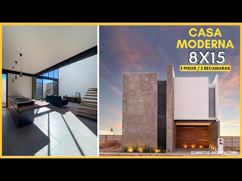 Asombrosa CASA MODERNA  8x15 😯 | dos pisos dos recamaras | Incluye PLANOS