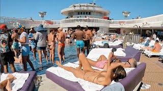 LIVE😍 Pooll Party in Virgin Voyages Scarlet Lady  | Full Walkthrough Ship Tour & Review | MIAMI 2026