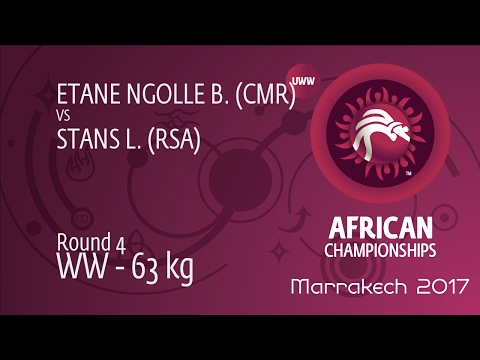 Round 4 WW - 63 kg: B. ETANE NGOLLE (CMR) df. L. STANS (RSA) by TF, 10-0