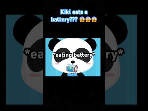 Kiki eats a battery??? 😱😱😱 #babybus #kiki #meme #memes #ytshorts #trend