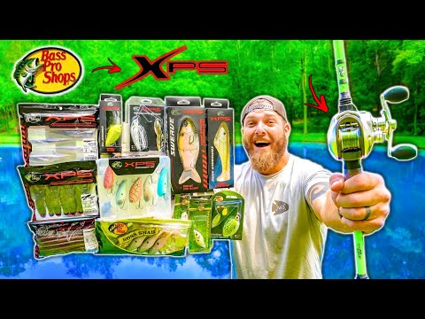 Bass Pro Shops Gear ONLY Fishing Challenge!! (INSANE Hidden Pond)
