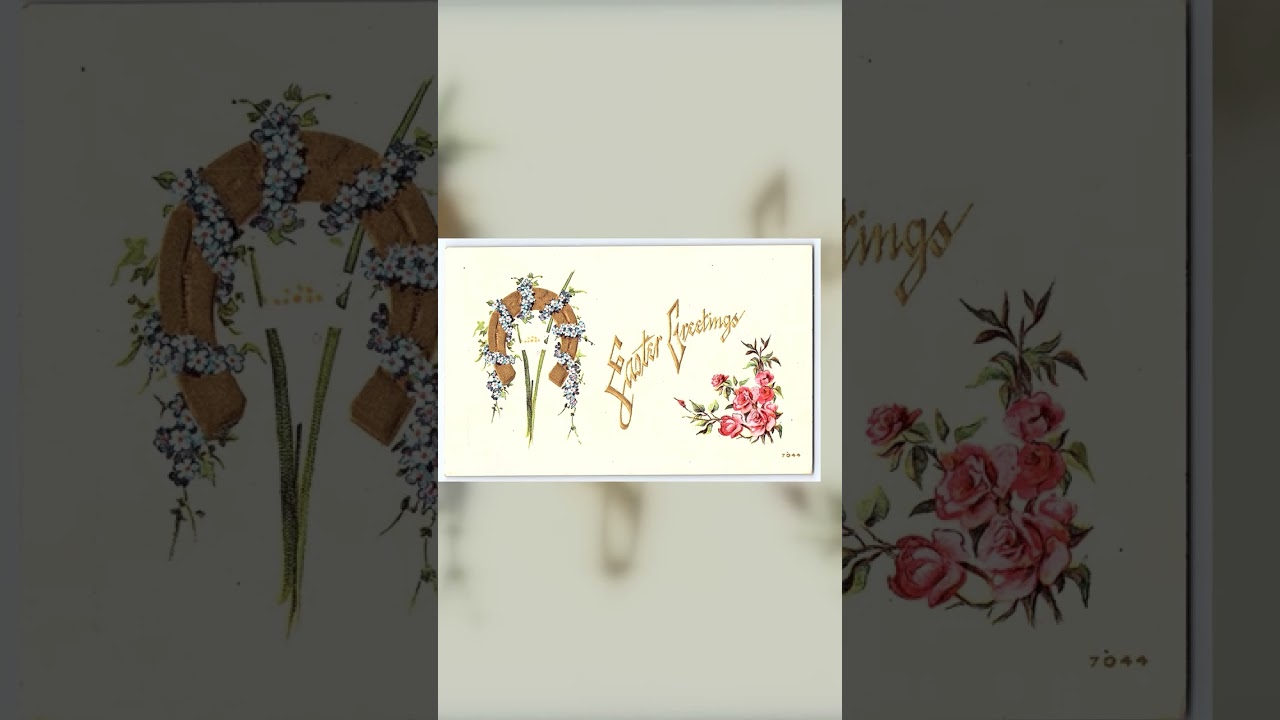 Easter Greetings Postcard, Divided Back, Early 1900s Video