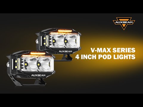 V-MAX Series 4 Inch 72W 6960LM LED Rectangular Pod Lights with Amber DRL