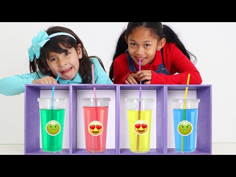 Ellie and Andrea Mystery Color Magic Drink Challenge