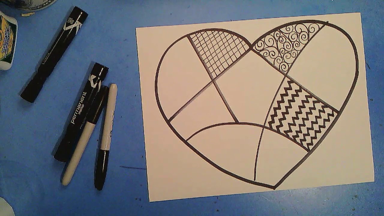 Zentangle Hearts/ Patterned hearts- Make Art with Mrs. M.