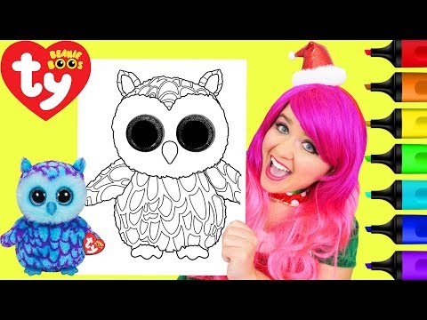 Coloring Ty Beanie Boos Oscar Owl Coloring Page Prismacolor Markers | KiMMi THE CLOWN Video