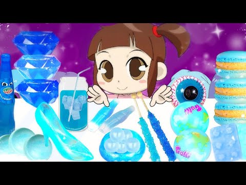 [먹방 애니메이션] 하리먹방 파란음식 먹기 GUHARI MUKBANG ASMR BLUE DESSERTS 신비아파트 먹방