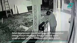 Detik-detik Maling Bobol Kotak Amal Terekam CCTV Di Aceh Barat Daya I Opsi.id