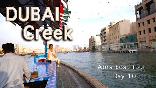 Dubai Creek, on a traditional arba boat