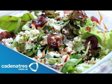 Receta para preparar ensalada de vegetales con queso de cabra. Receta de ensaladas