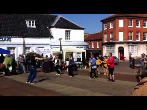 Audience participation Zumba at Active Fakenham Launch