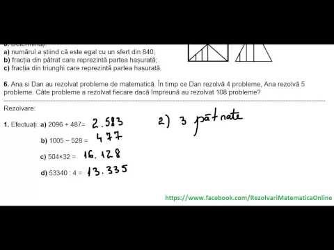 Clasa a V-a - Teste de evaluare initiala - test 2 (partea I)