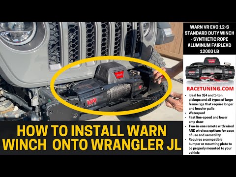 How to Install Warn Winch onto Jeep Wrangler JL (Part 1)  Warn VR EVO 12S 12,000 pound winch