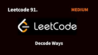 YouTube video '91. Decode Ways || LeetCode || C++'