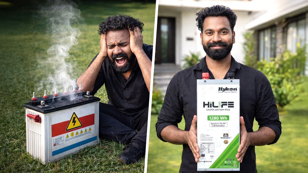 ഇതാണ് New gen ഇൻവർട്ടർ ബാറ്ററി | Hykon HiLife | Tubular vs Lithium-Ion Batteries | Hykon India Ltd