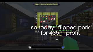 Selling pork for 435 million coins (hypixel skyblock)