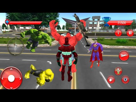 Flying Captain Superhero - Flying Captain Hero Vs Red Hulk Vs Superman Vs Monster | GamePlay HD
