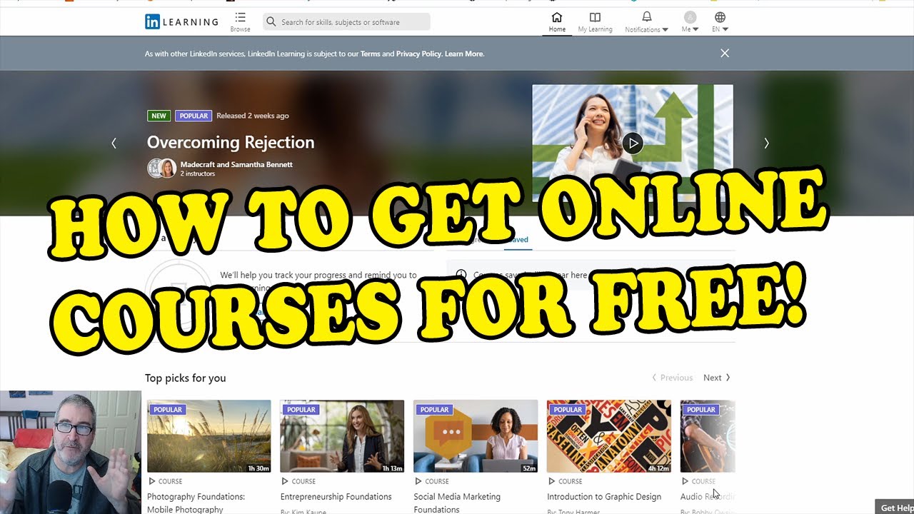 TAKE ONLINE CLASSES FOR FREE With LinkedIn Learning (Formally Lynda.com)! 😮💻