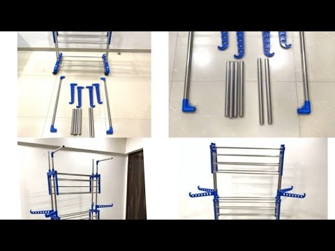 TNC Steel, Plastic, Aluminium Floor Cloth Dryer Stand JB N00010