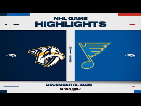 NHL Highlights | Predators vs. Blues - December 15, 2025