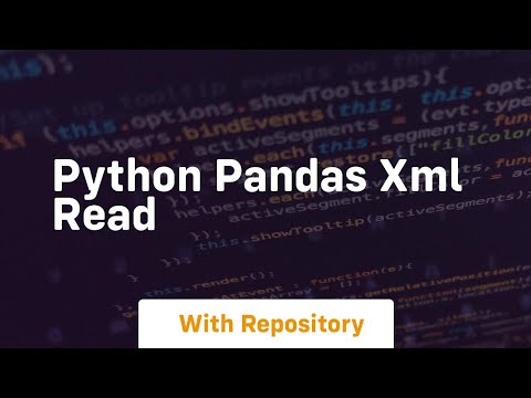 Python Pandas Xml Read