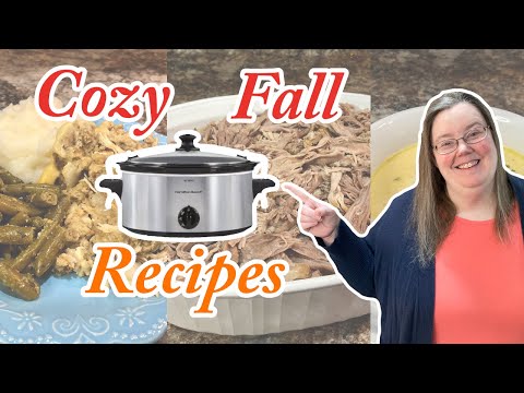 3 MUST-TRY Crockpot Recipes for Cozy Fall Meals | Crockpot Chicken and dressing | Fall 2023