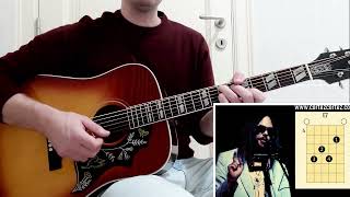How To Play &quot;HOW DOES IT FEEL&quot; by SLADE | Acoustic Lesson Tutorial on a Lyle-W460 Hummingbird Copy