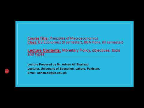 Lecture 30, Principles of Macroeconomics