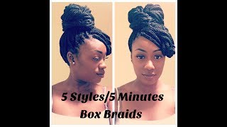5 Styles/5 Minutes On Box Braids|Taste The Tropics