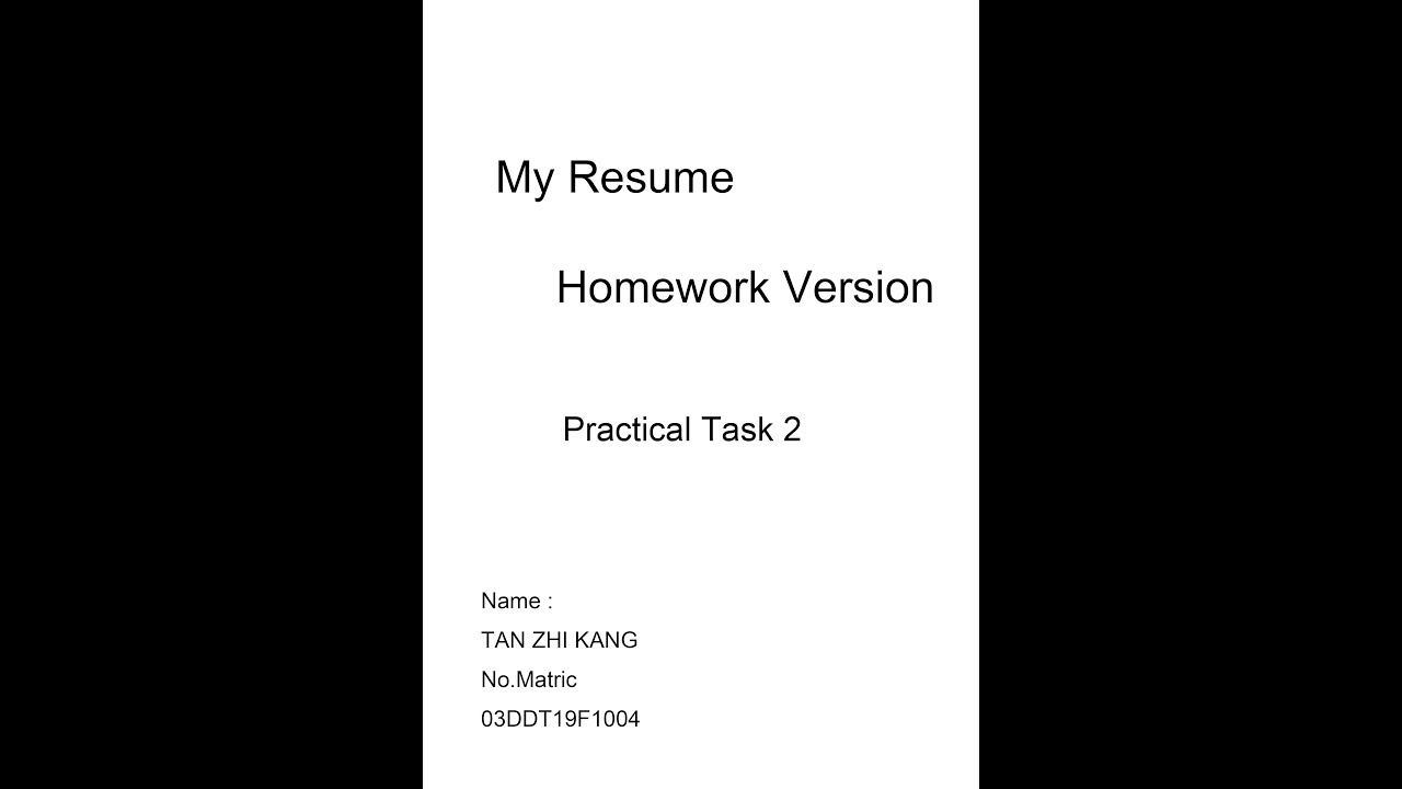 Resume Practical Task 2 (Homework version)