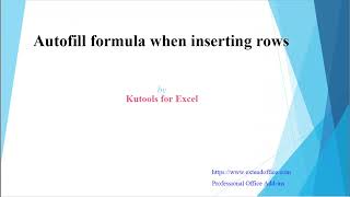 Autofill Formula When Inserting Rows