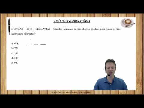 0820 - FUNCAB - ANÁLISE COMBINATÓRIA