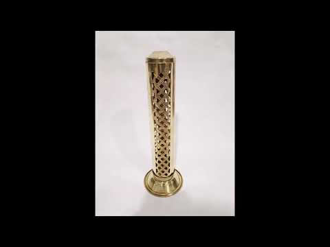 Brass crystal incense stick holder, 7 inches, size of the bu...