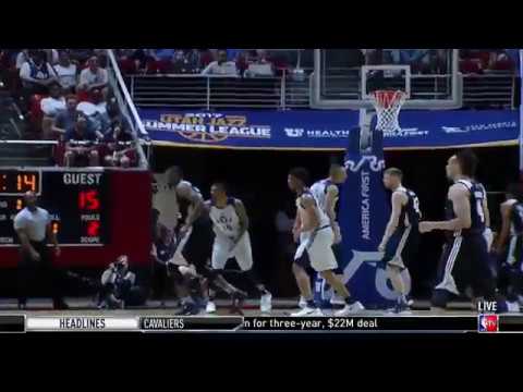 Dante Exum Huge Block! | Spurs vs Jazz | July 3, 2017 NBA Summer League 2017