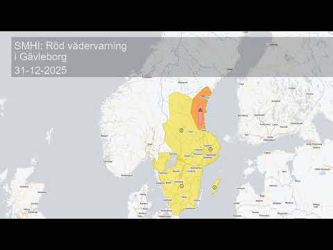 SMHI: Röd vädervarning i Gävleborg