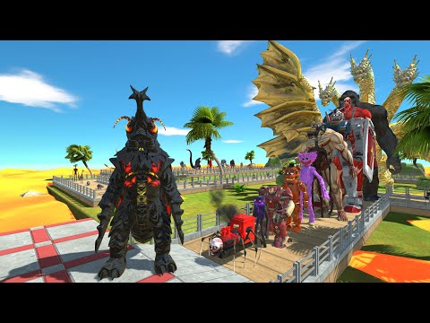 Megalon vs Choo Choo Charles OASIS LAVA DEATH RUN - Animal Revolt Battle Simulator