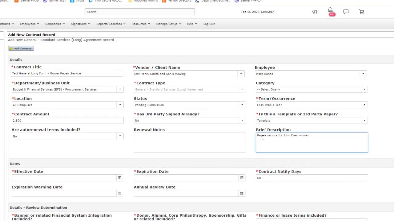 Video How to Add a Contract Record