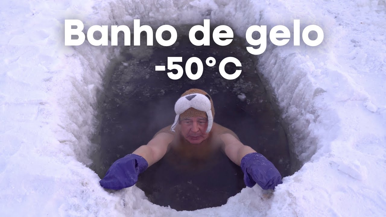 A rotina matinal Yakutiana: banho de gelo -50°C