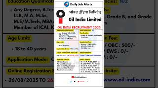 Download lagu Oil India Recruitment 2025 | New Vacancy 2025 | Daily Job Alerts #shorts mp3 Download lagu Oil India Recruitment 2025 | New Vacancy 2025 | Daily Job Alerts #shorts mp3