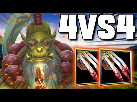 Grubby's Blademaster CARRIES his 4v4 Team - WC3 - Grubby