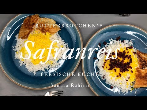 Safranreis mit BrotTAHDIG | برنج زعفرانی | persischer/ iranischer Safranreis | Butterbrötchen