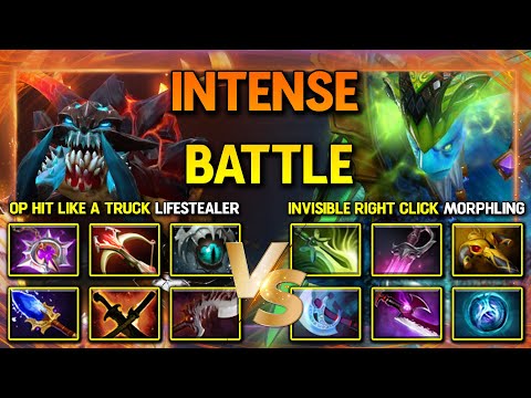 INTENSE HARD CARRY BATTLE | OP HIT LIKE A TRUCK Lifestealer Vs. INVISIBLE RIGHT CLICK Morphling DotA