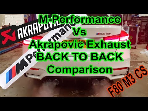 BMW F80 M3cs M performance vs Akrapovic titanium exhaust comparison