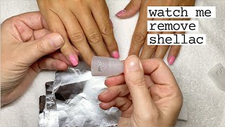 How to Remove CND Shellac [Watch Me Work] *relaxing gel polish removal