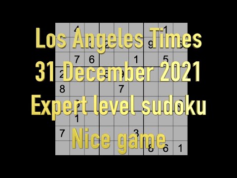 Sudoku solution – Los Angeles Times sudoku 31 December 2021 Expert level